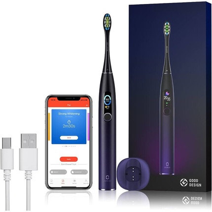 Цифровая электрическая зубная щетка X Pro, фиолетовая Oclean