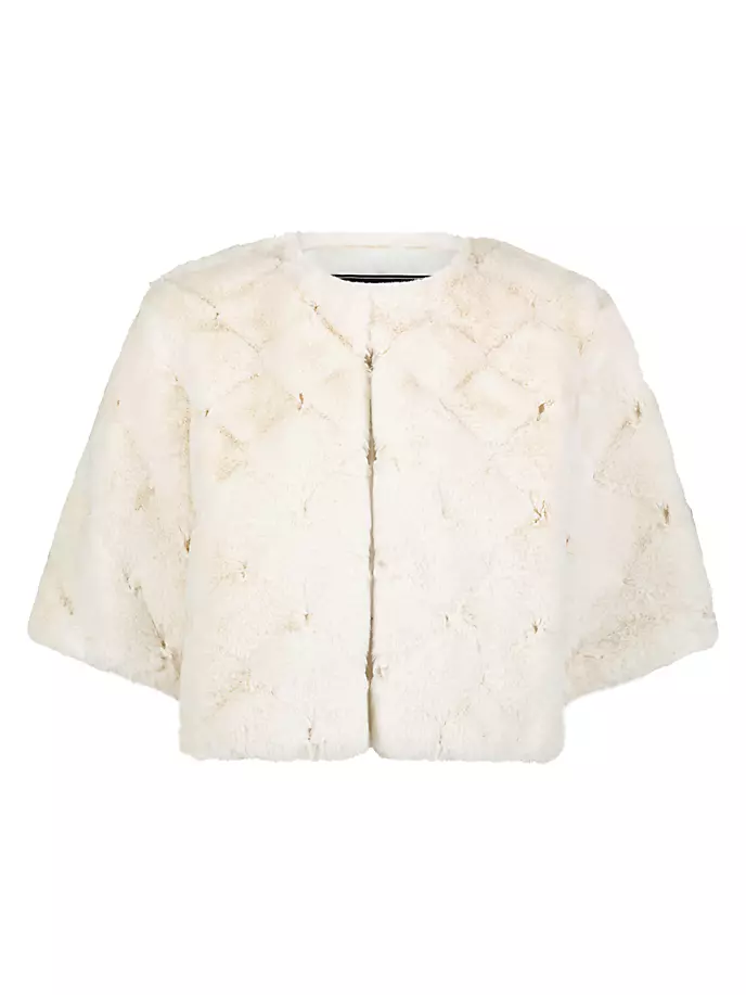 

Стеганое плюшевое плечо из искусственного меха Bcbgmaxazria, цвет gardenia
