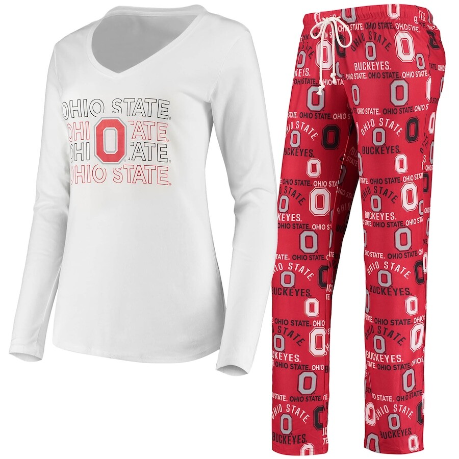 

Пижамный комплект Concepts Sport Ohio State Buckeyes, алый