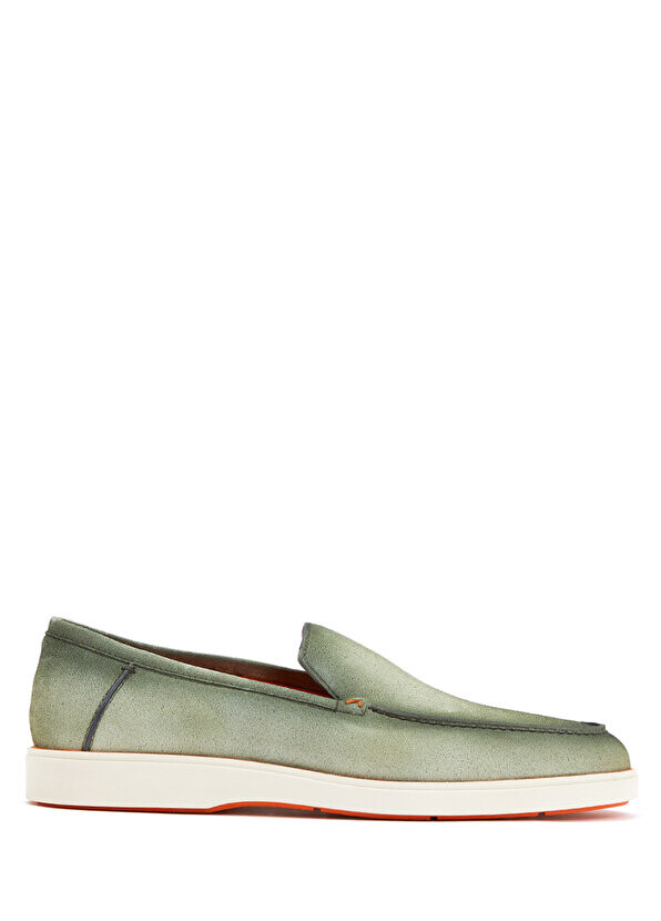

Зеленые мужские кожаные лоферы Santoni