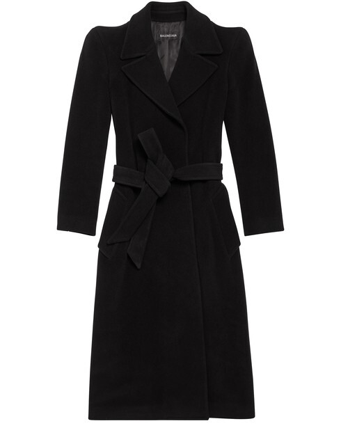 

Приталенное пальто с круглыми плечами Balenciaga, черный