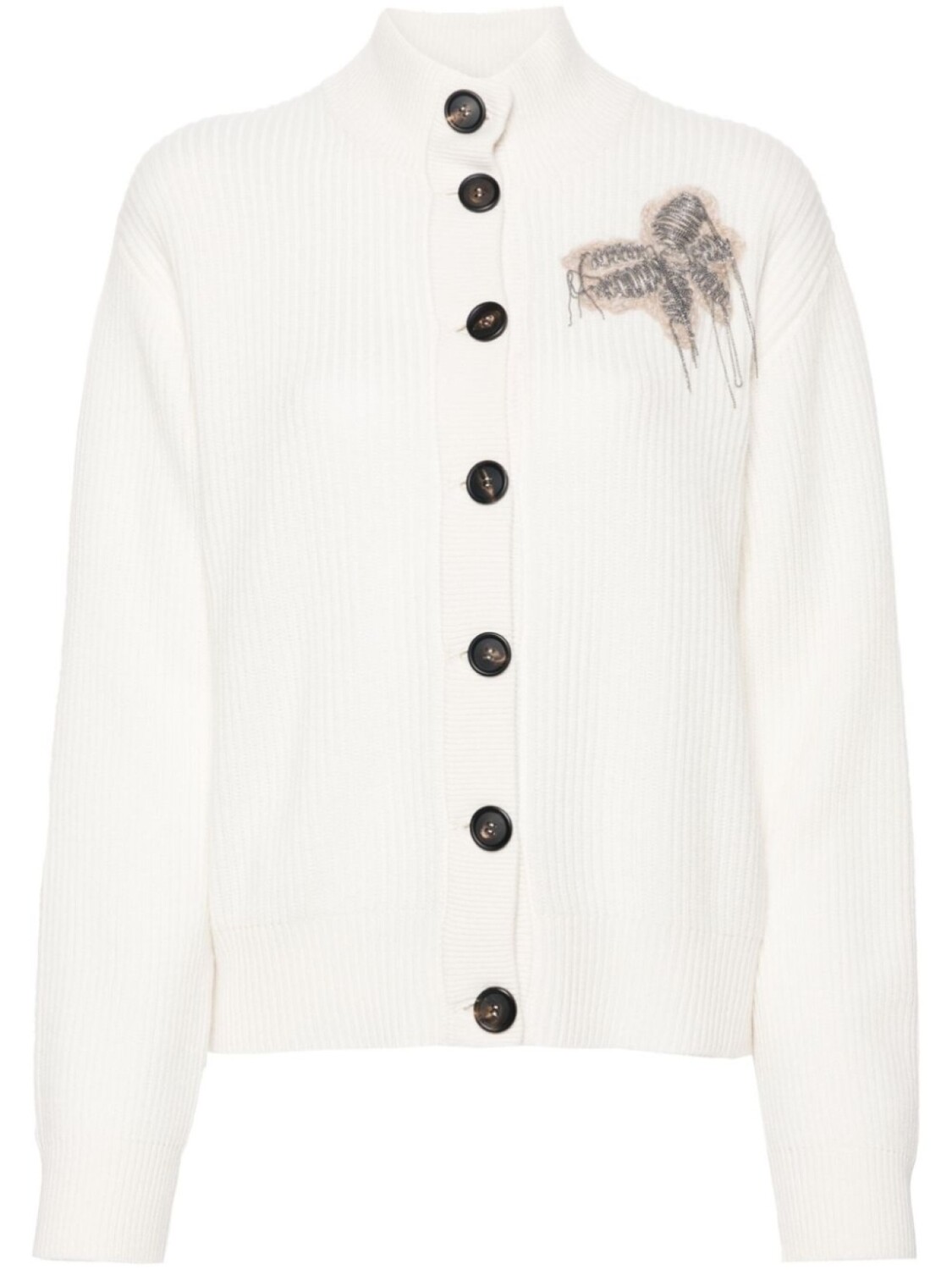 

Brunello Cucinelli кашемировый кардиган с декором Monili, белый