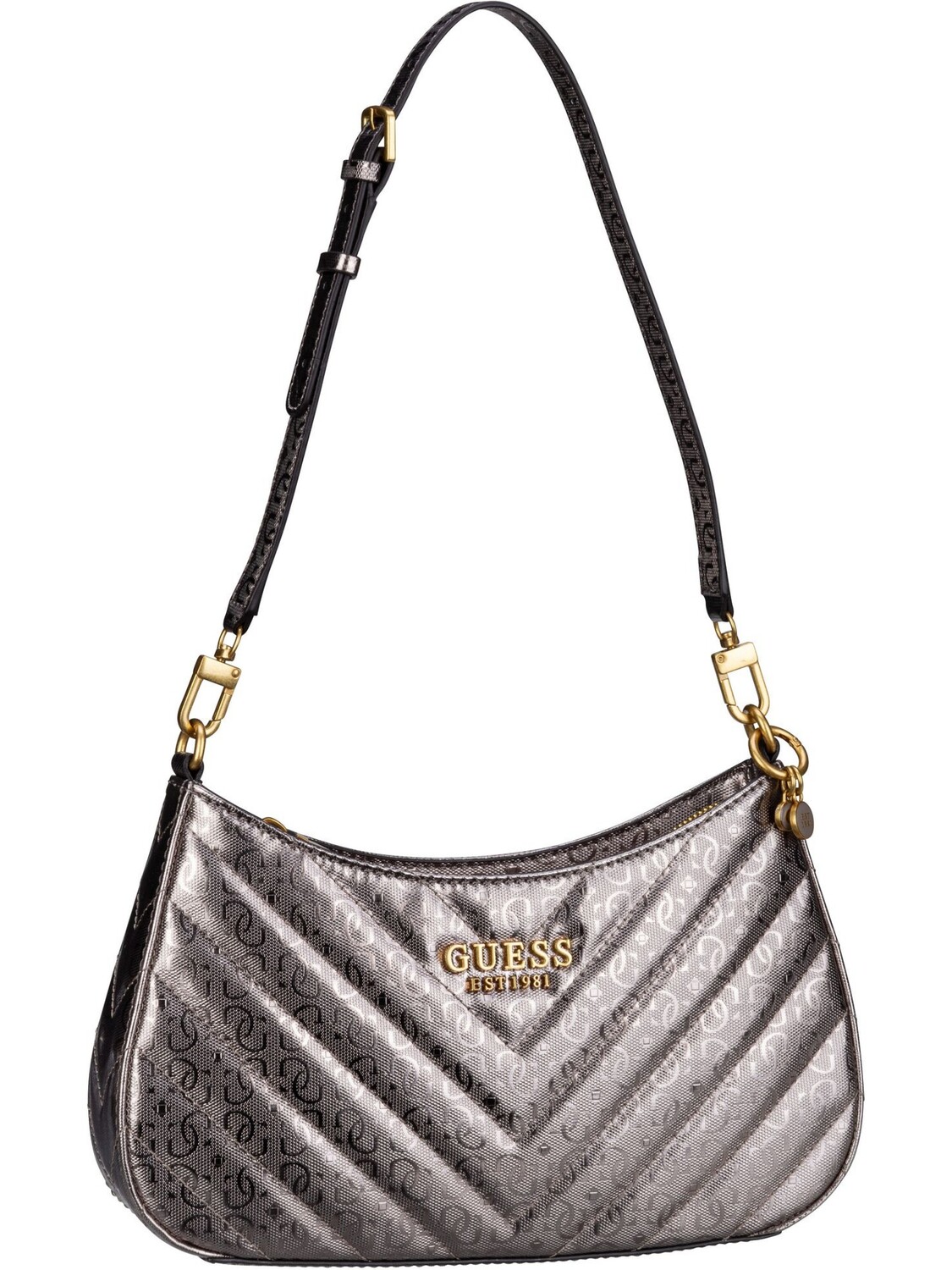 

Сумка Guess Abendtasche Jania Top Zip Shoulder Bag, цвет Pewter