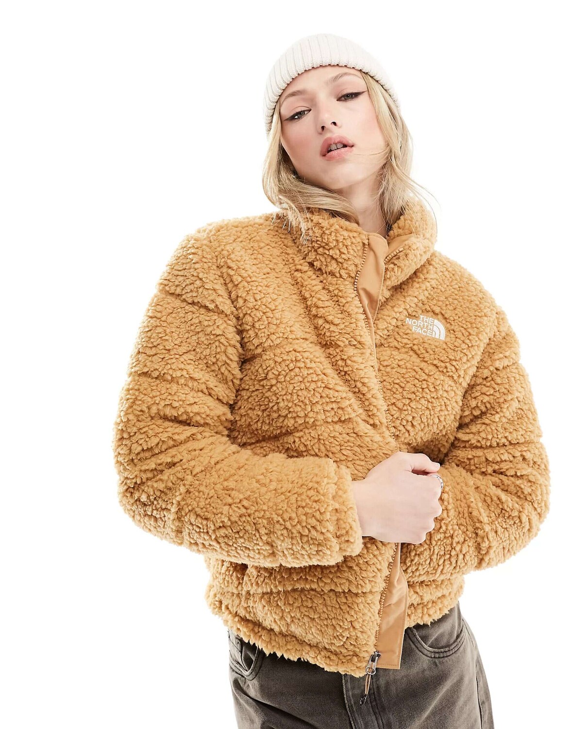 

Бежевый пуховик The North Face 2000 borg