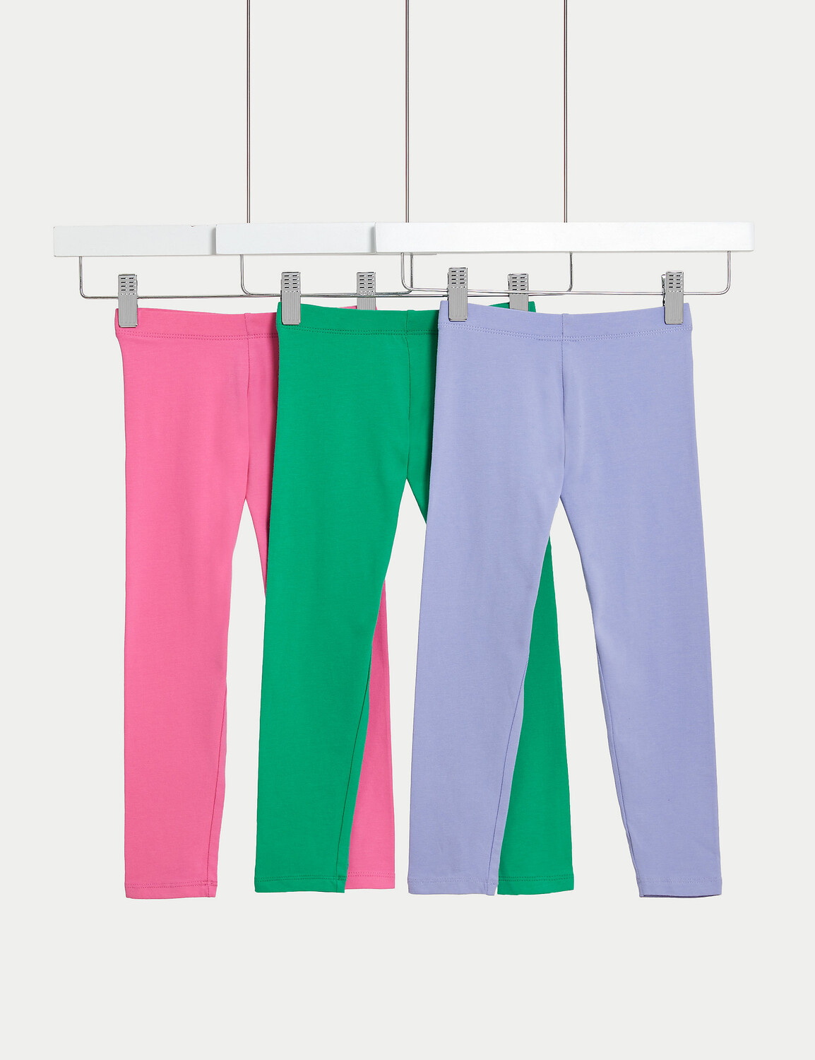 

Леггинсы из 3 пар хлопка (2–8 лет) Marks & Spencer, мульти