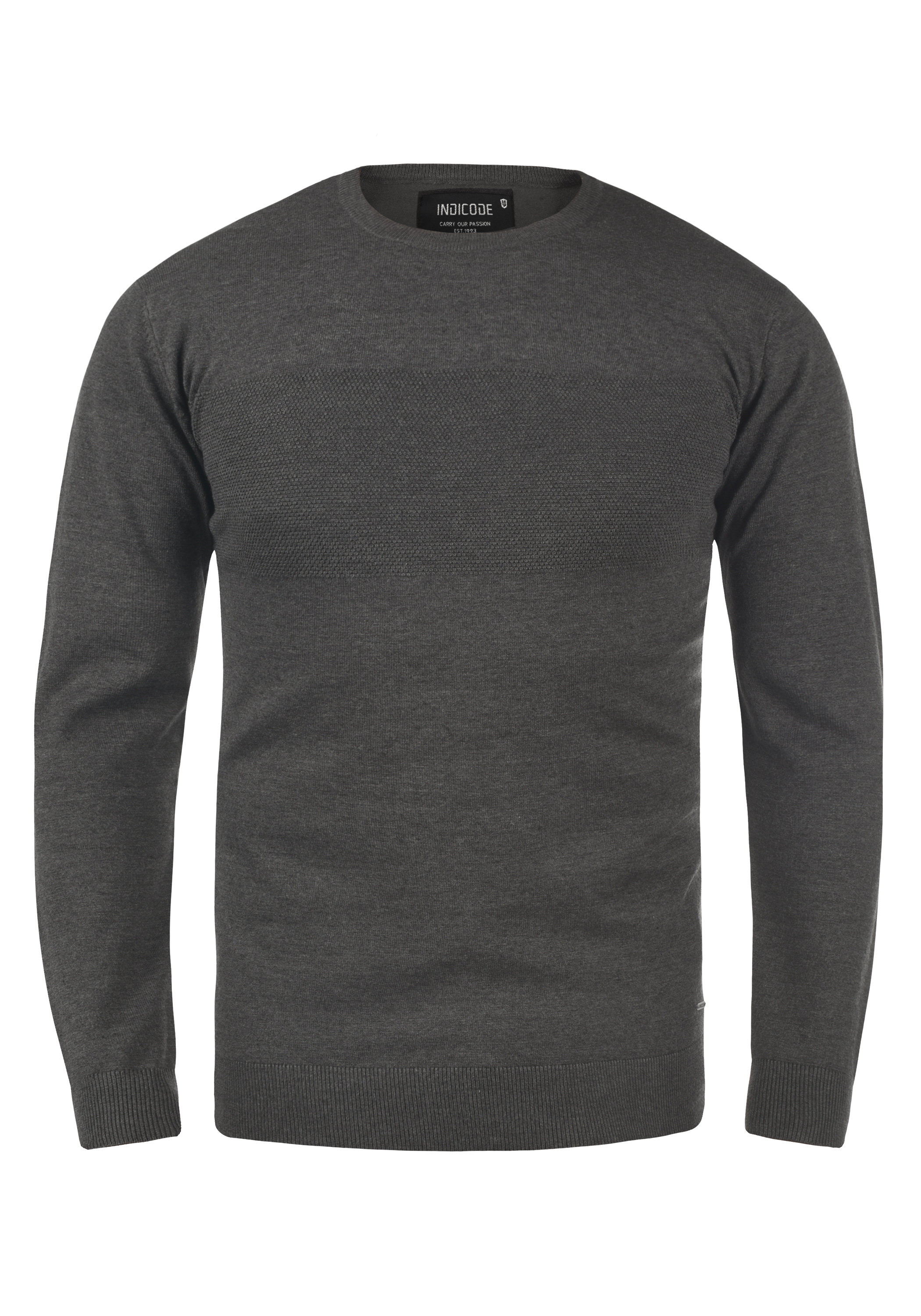 Пуловер INDICODE Strick IDErnesto, серый пуловер indicode strick черный