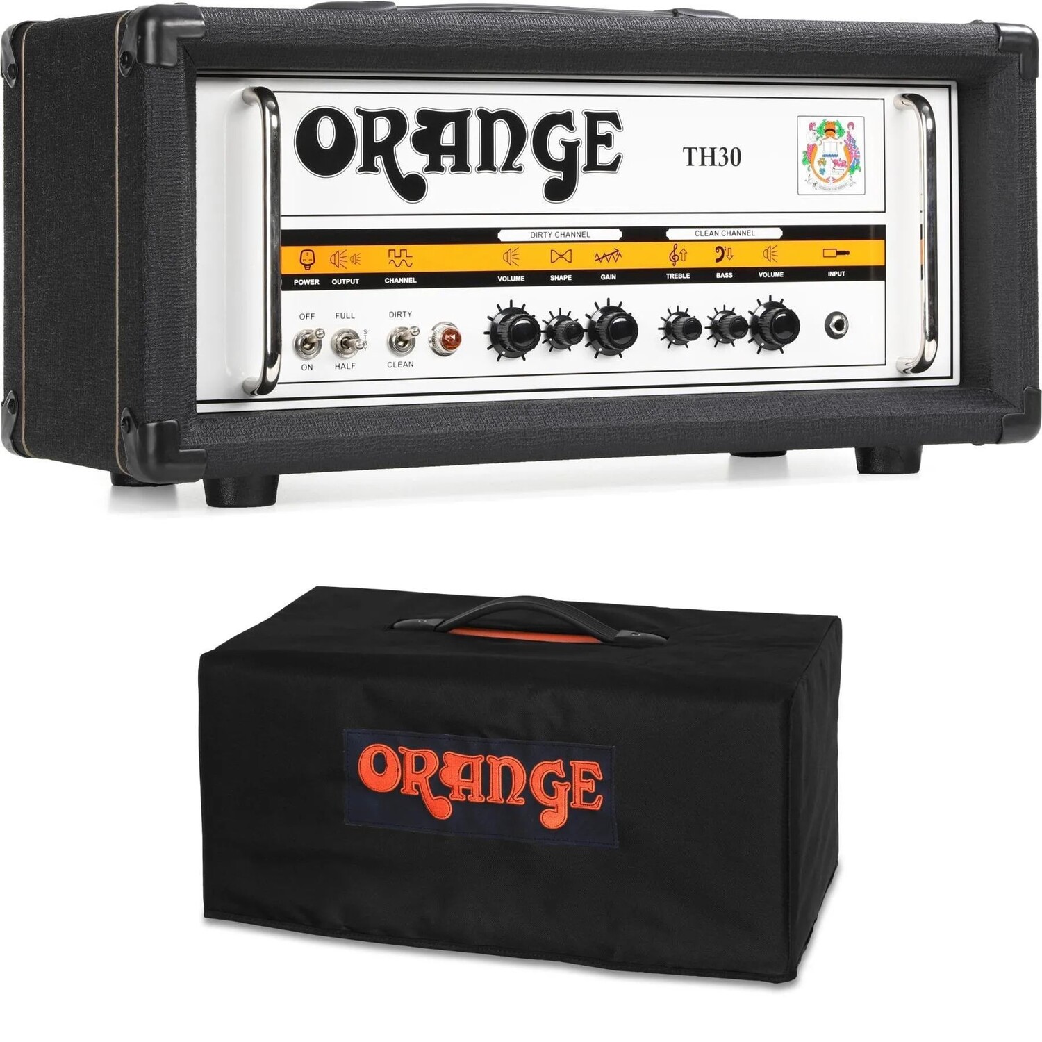 

Новая 2-канальная ламповая головка Orange TH30H с крышкой, 30 Вт, черная