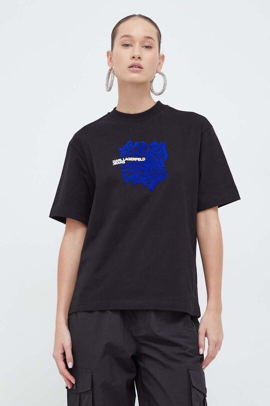 

Хлопковая футболка Karl Lagerfeld Jeans, черный