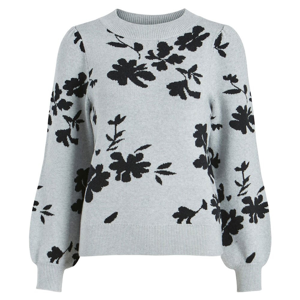 

Свитер Vila Ril Jacquard Flower Crew Neck, серый