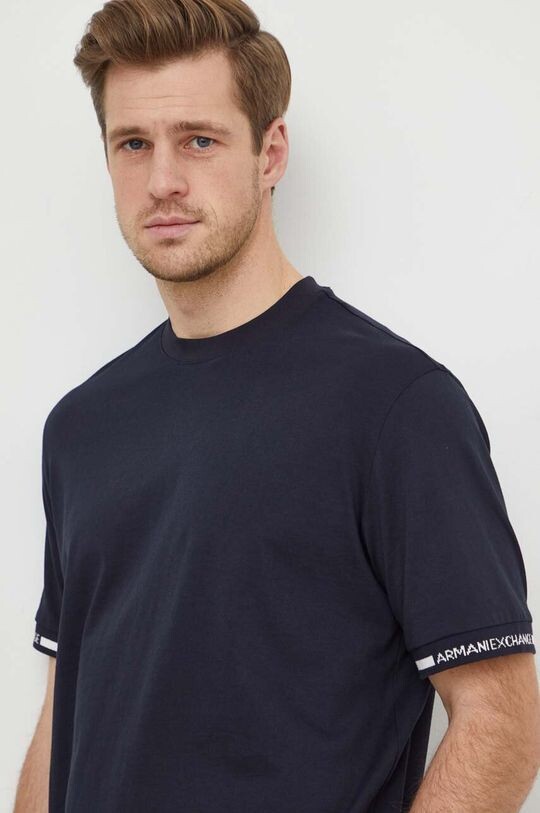 

Хлопковая футболка Armani Exchange, темно-синий