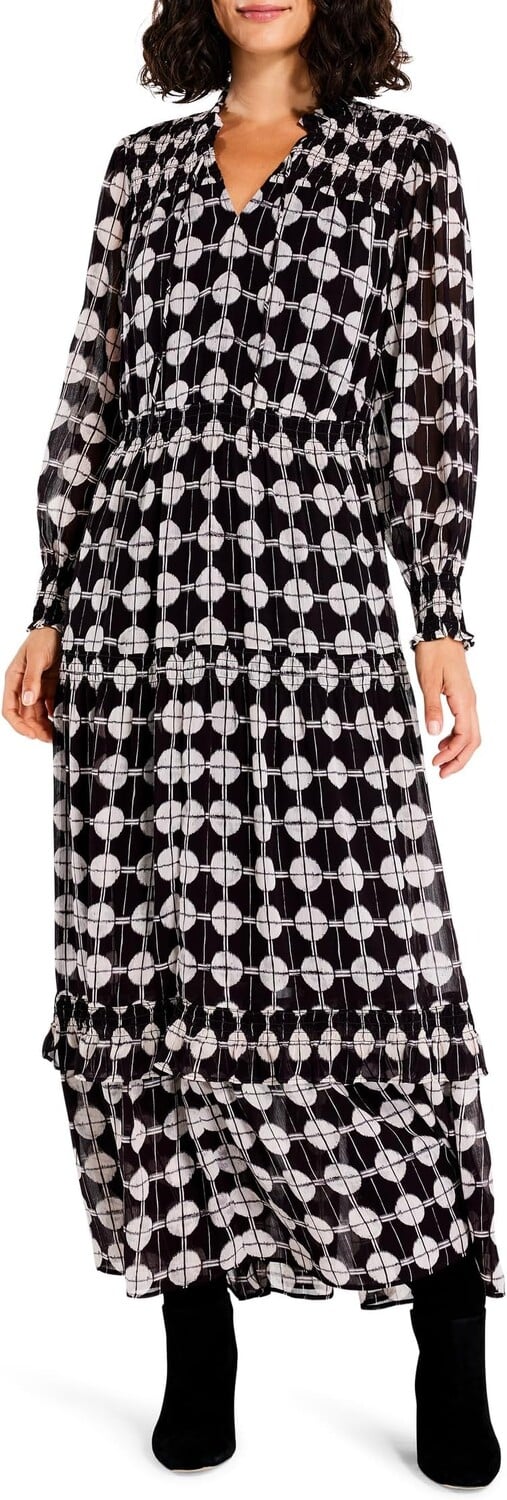 

Шифоновое платье в горошек NIC+ZOE, цвет Black Multi