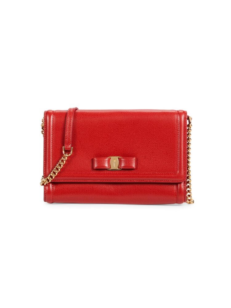 

Кожаная сумка через плечо Ferragamo, красный