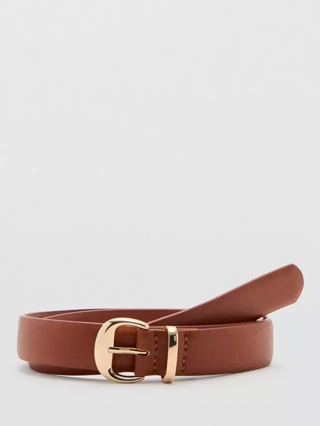 

Ремень Mango Mestuds Metallic Buckle, коричневый