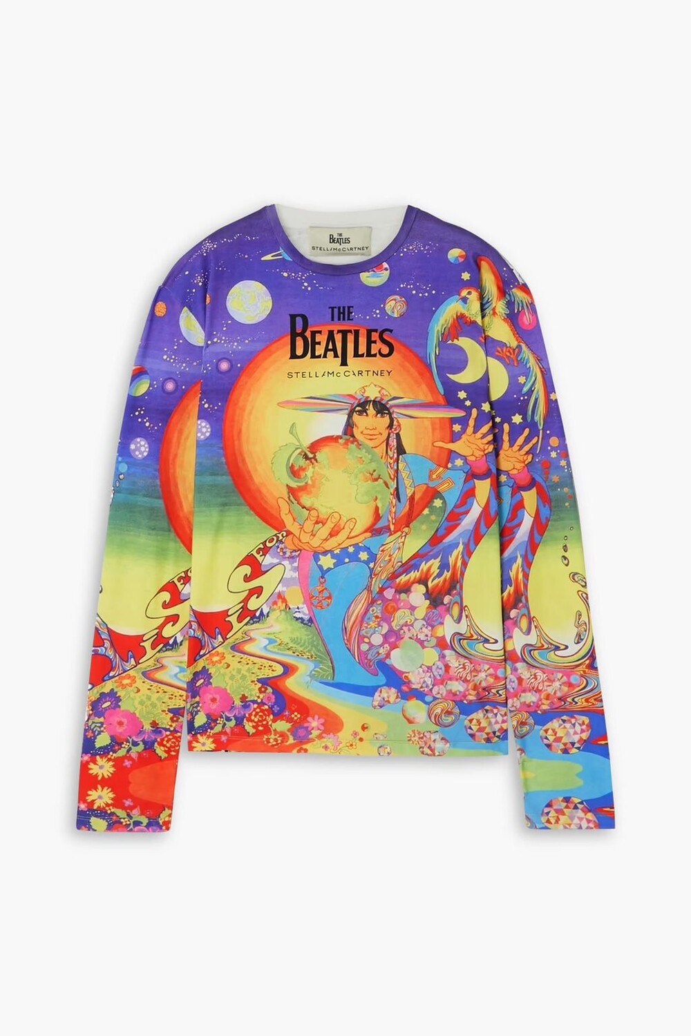 

Топ из хлопкового джерси с принтом The Beatles Get Back Stella Mccartney, фиолетовый