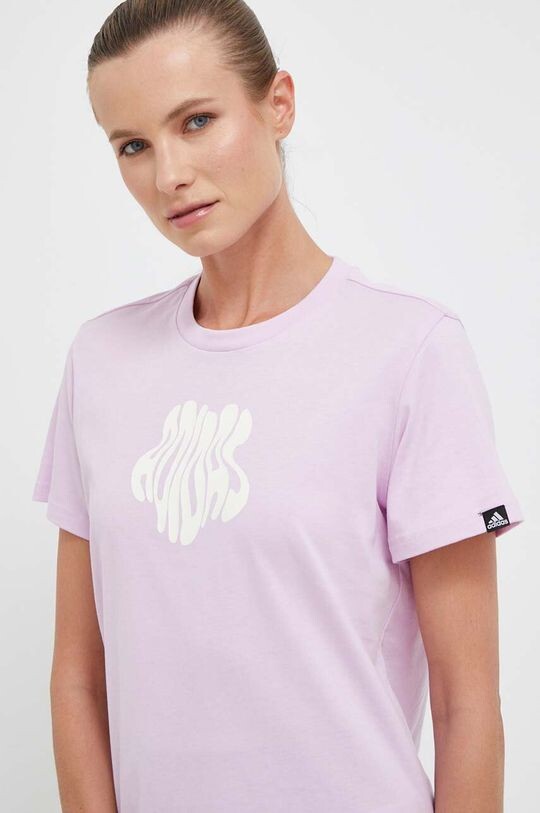 

Хлопковая футболка adidas, розовый