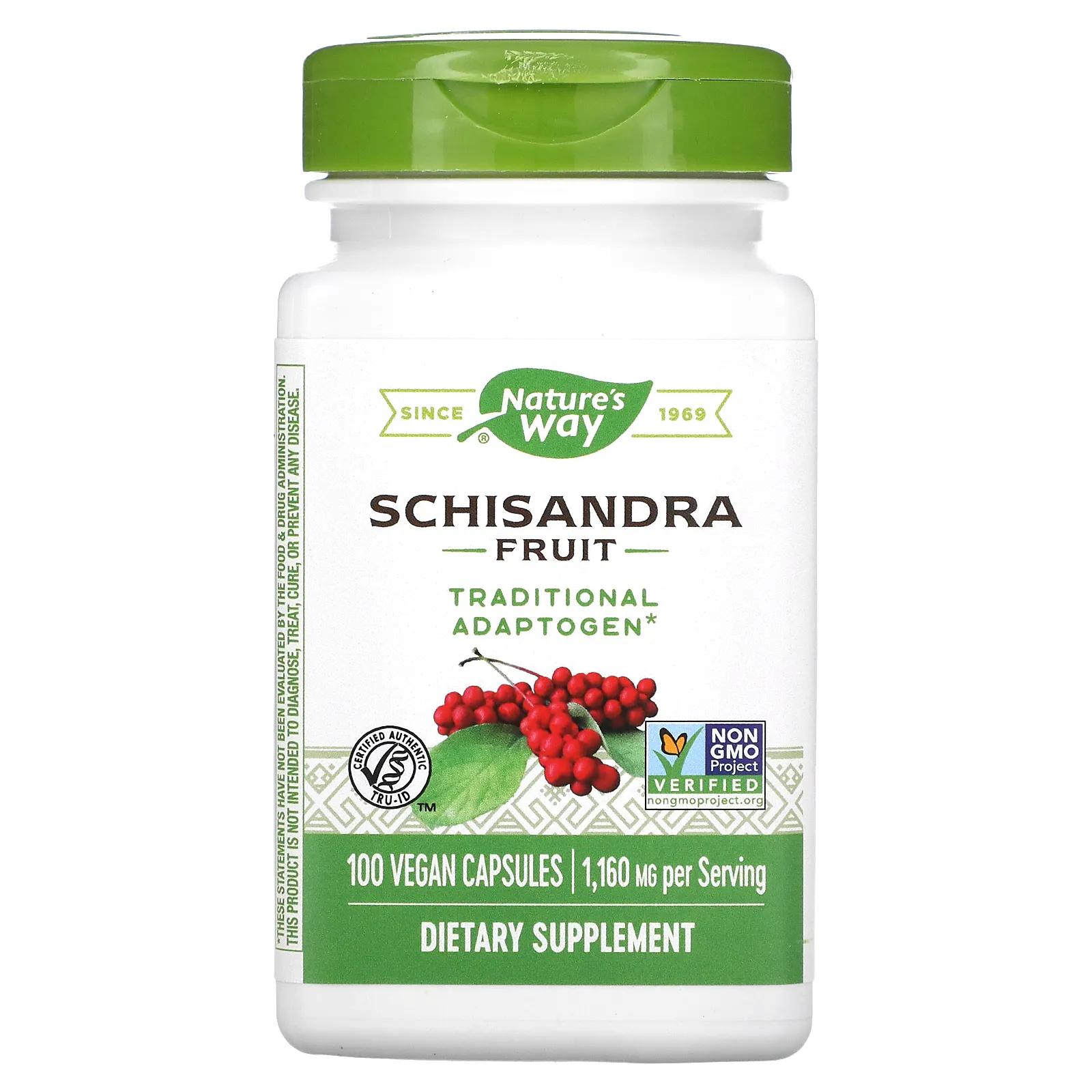 Nature's Way Schizandra Fruit 580 mg 100 Vegetarian Capsules nature s way melissa 500 mg 100 vegetarian capsules