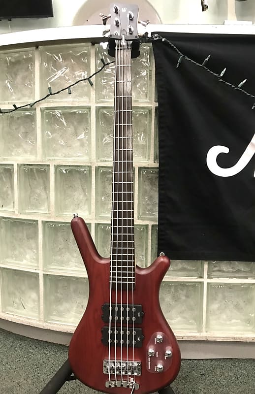 Басс гитара Warwick RockBass Corvette $$ 5 string Burgundy Red Transparent Bass Guitar