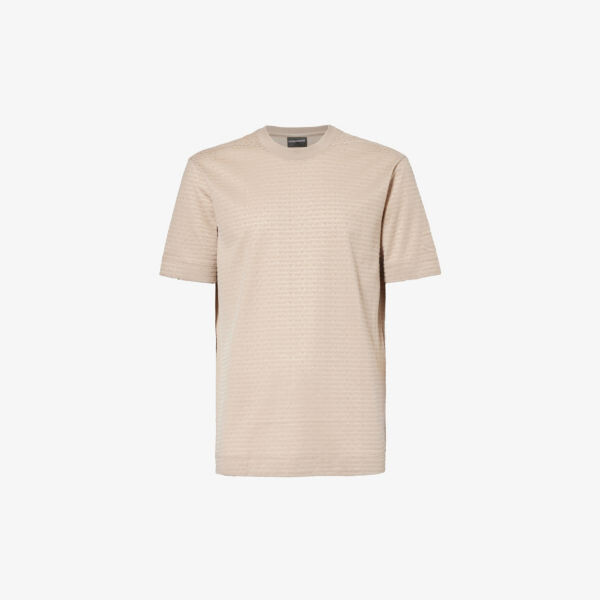 

Велюровая футболка с логотипом Emporio Armani, цвет corda