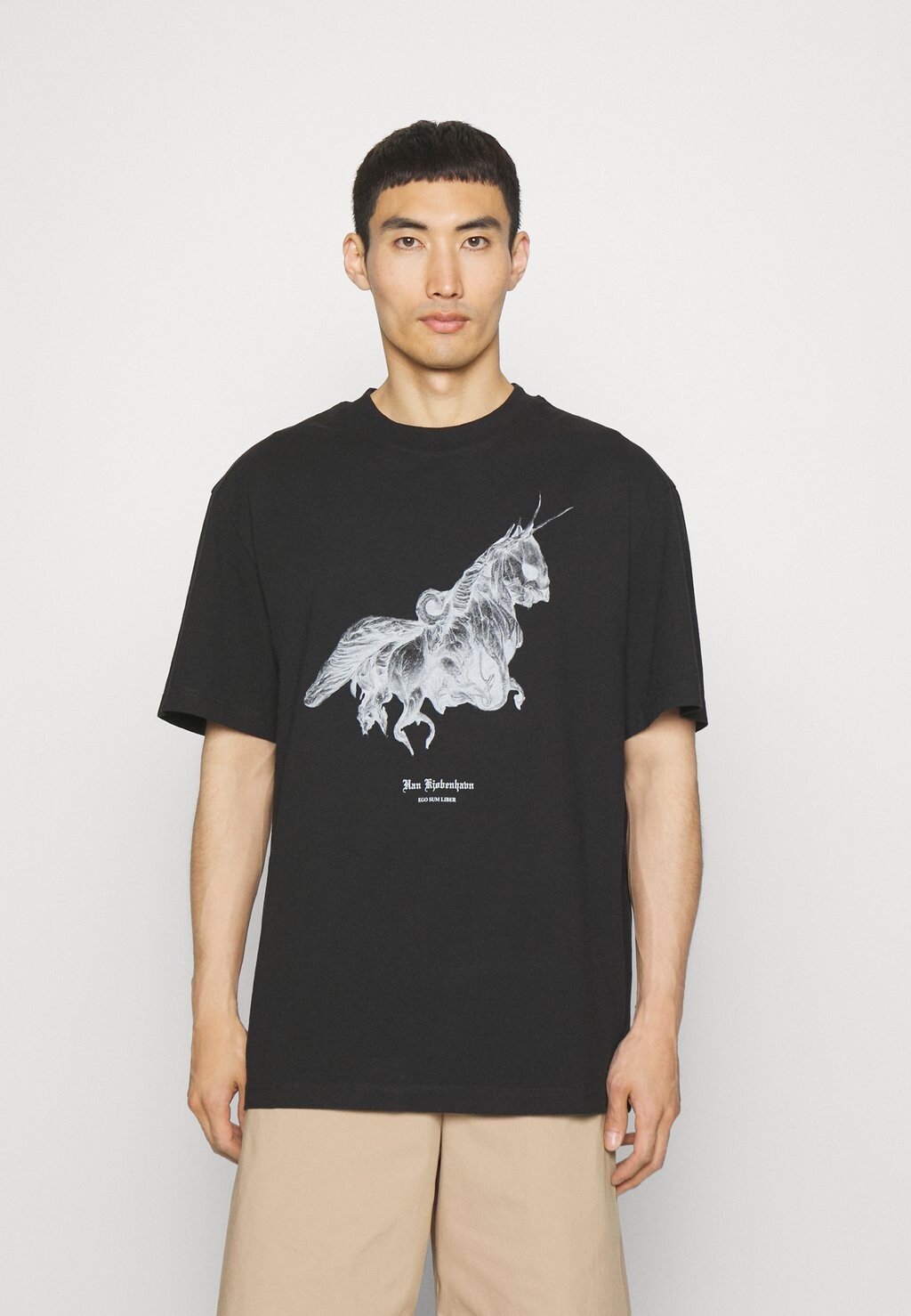 

футболка с принтом Unicorn Boxy Tee Unisex Han Kjøbenhavn, черный