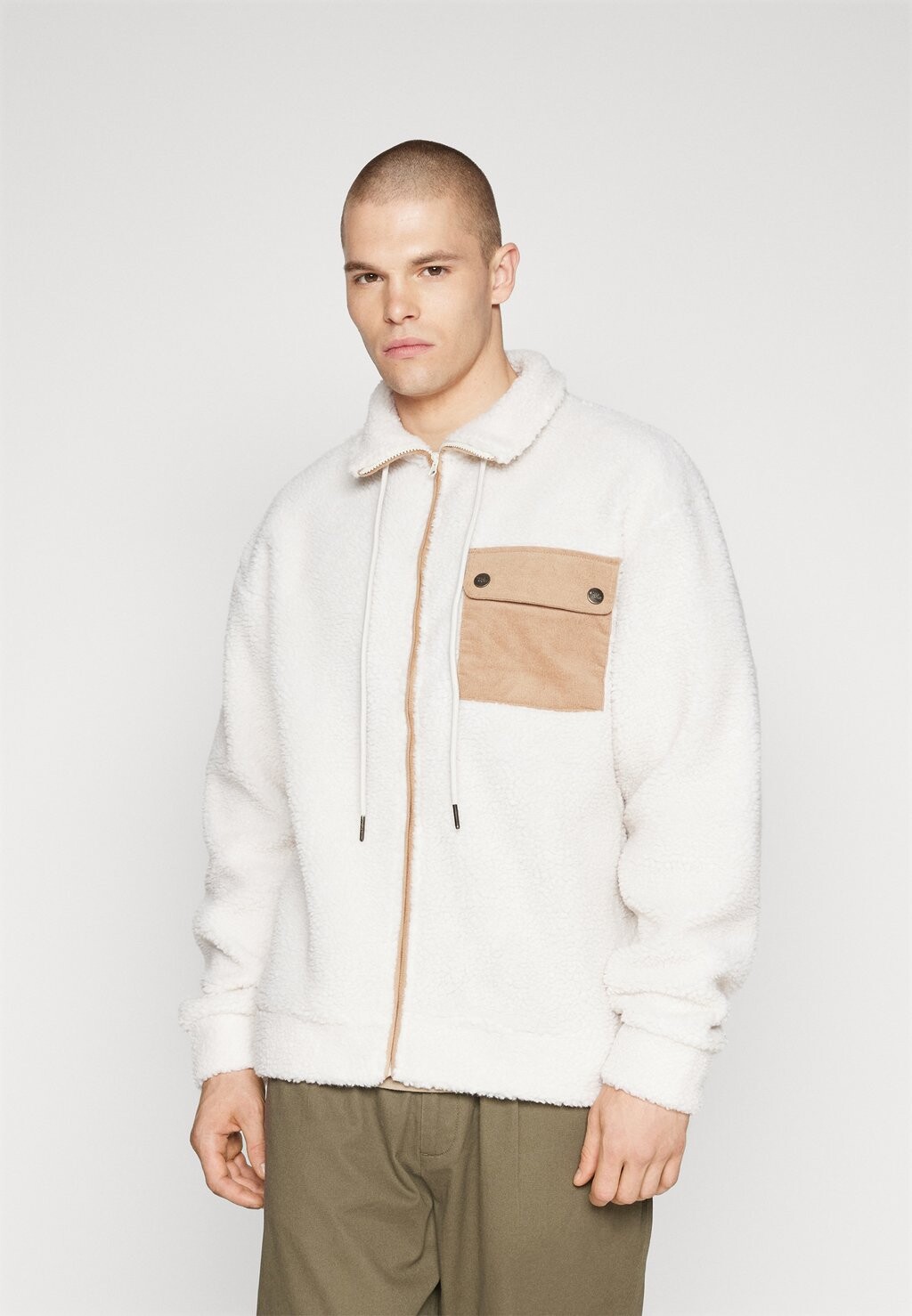 

Флисовая куртка Denim Project КУРТКА DETAIL, цвет offwhite jet stream