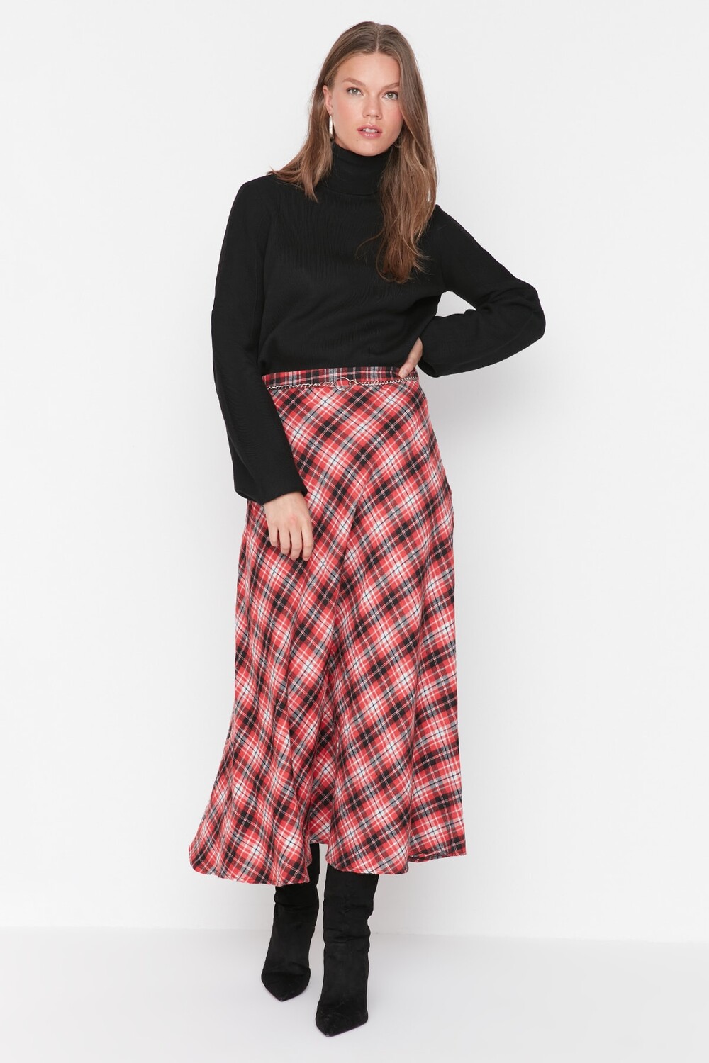 

Юбка - Красный - Миди Trendyol Modest