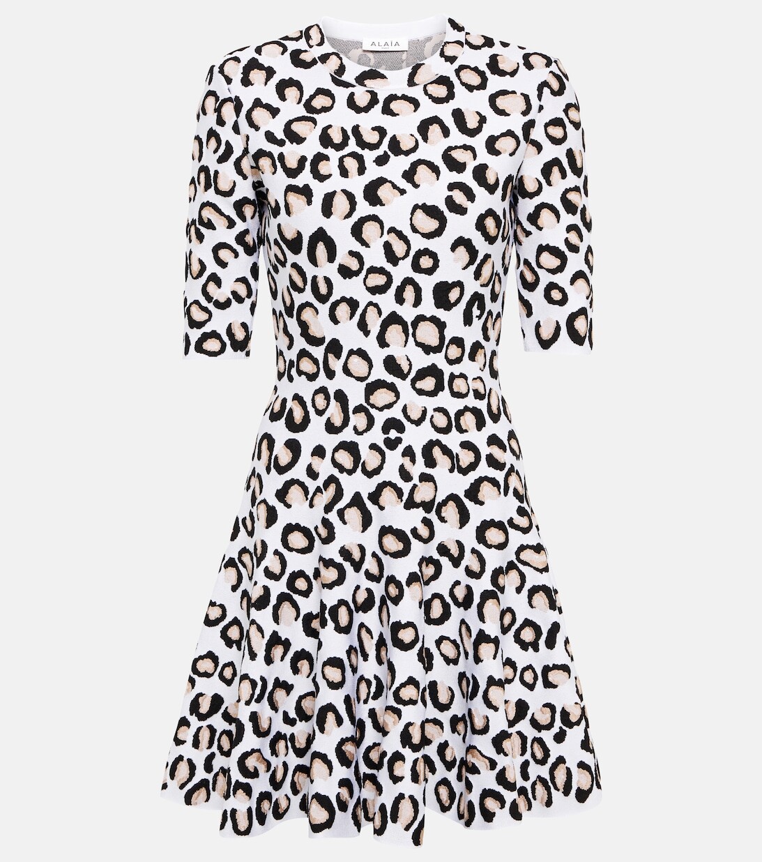 

Мини-платье с леопардовым принтом ALAÏA, разноцветный
