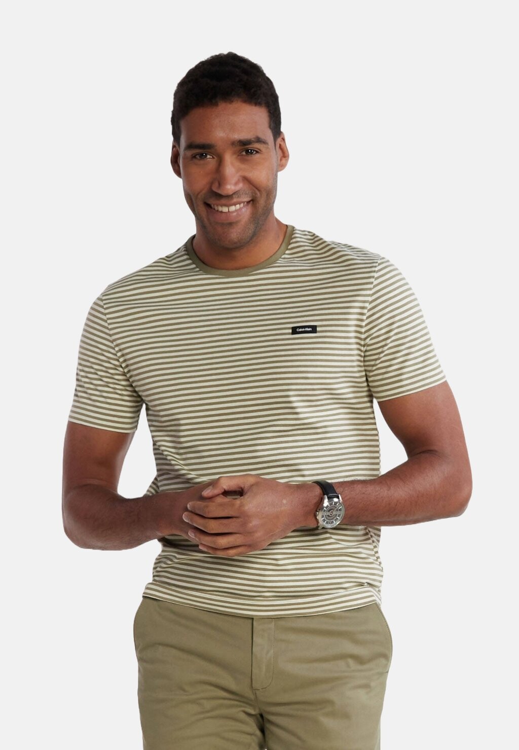 

Футболка с принтом STRIPE Calvin Klein, цвет delta green icicle stripes