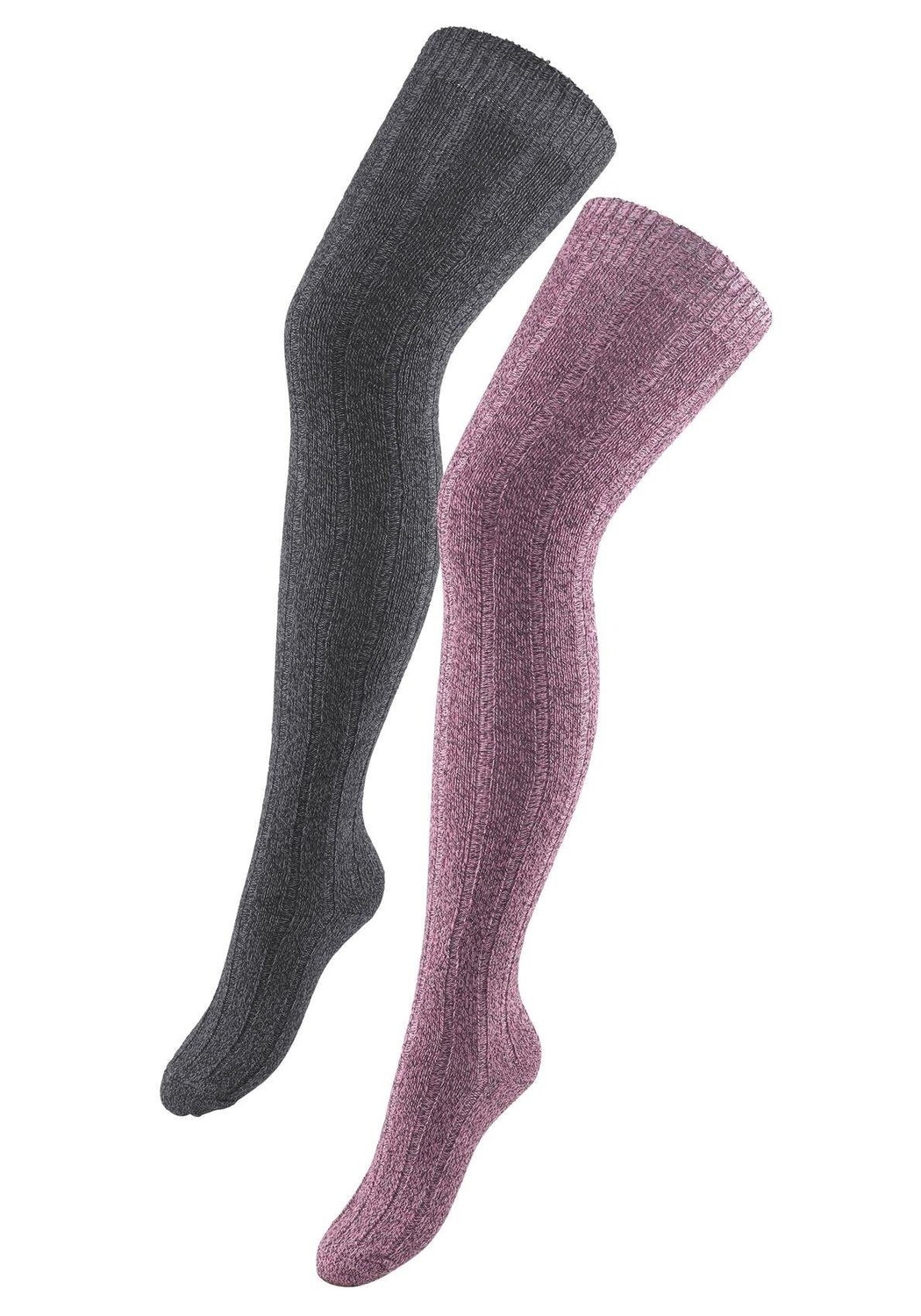 

Носки LAVANA basic Overknees, цвет schwarz meliert, rosa meliert