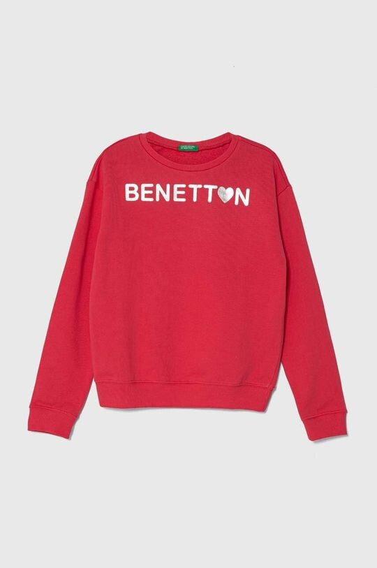 

Детская хлопковая толстовка United Colors of Benetton, розовый
