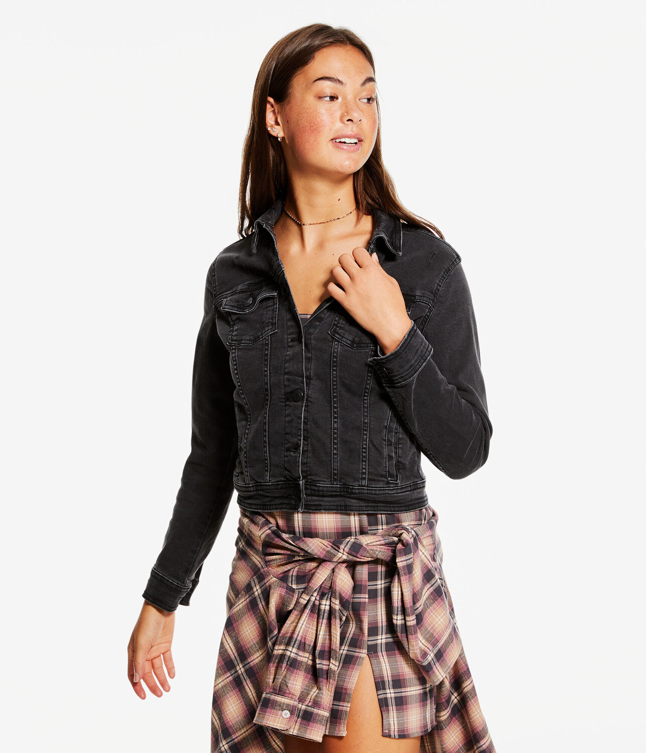 

Очень эластичная джинсовая куртка Aeropostale, черный