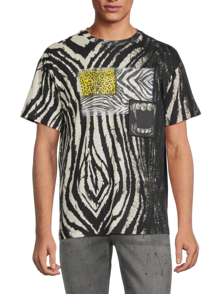 

Футболка с животным принтом и графикой Roberto Cavalli, цвет Black Multi
