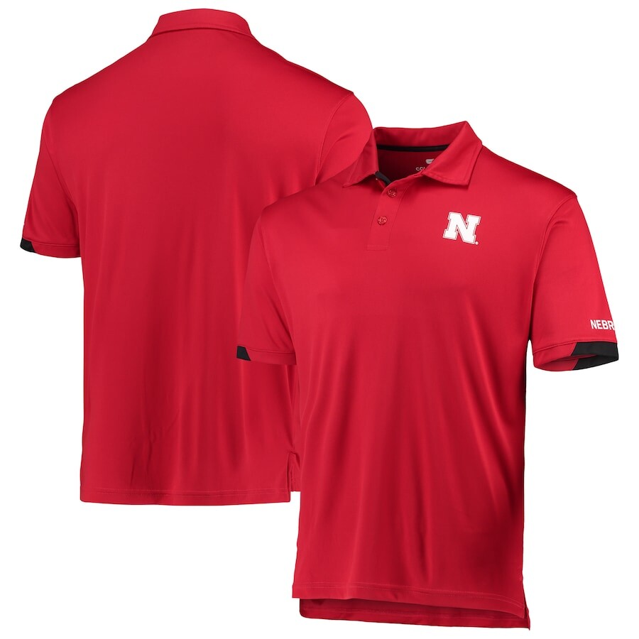 

Поло с коротким рукавом Colosseum Nebraska Huskers, алый