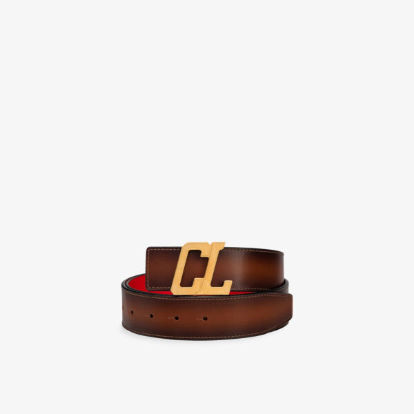 

Кожаный ремень Happyrui с пряжкой с логотипом Christian Louboutin, желтый