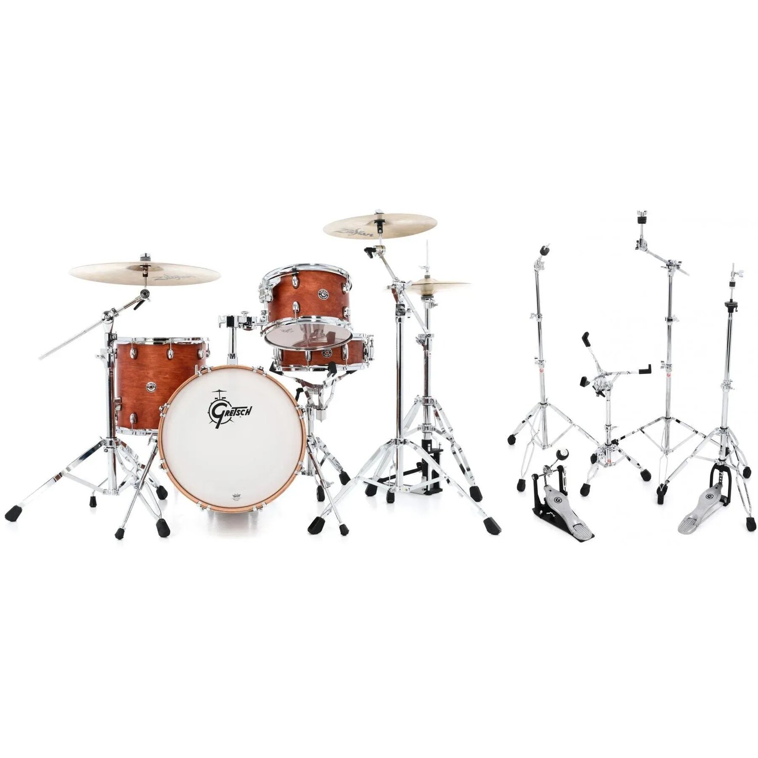 

Gretsch Drums Catalina Club CT1-J484 Набор из 4 предметов с малым барабаном и комплектом оборудования — сатиновая ореховая глазурь