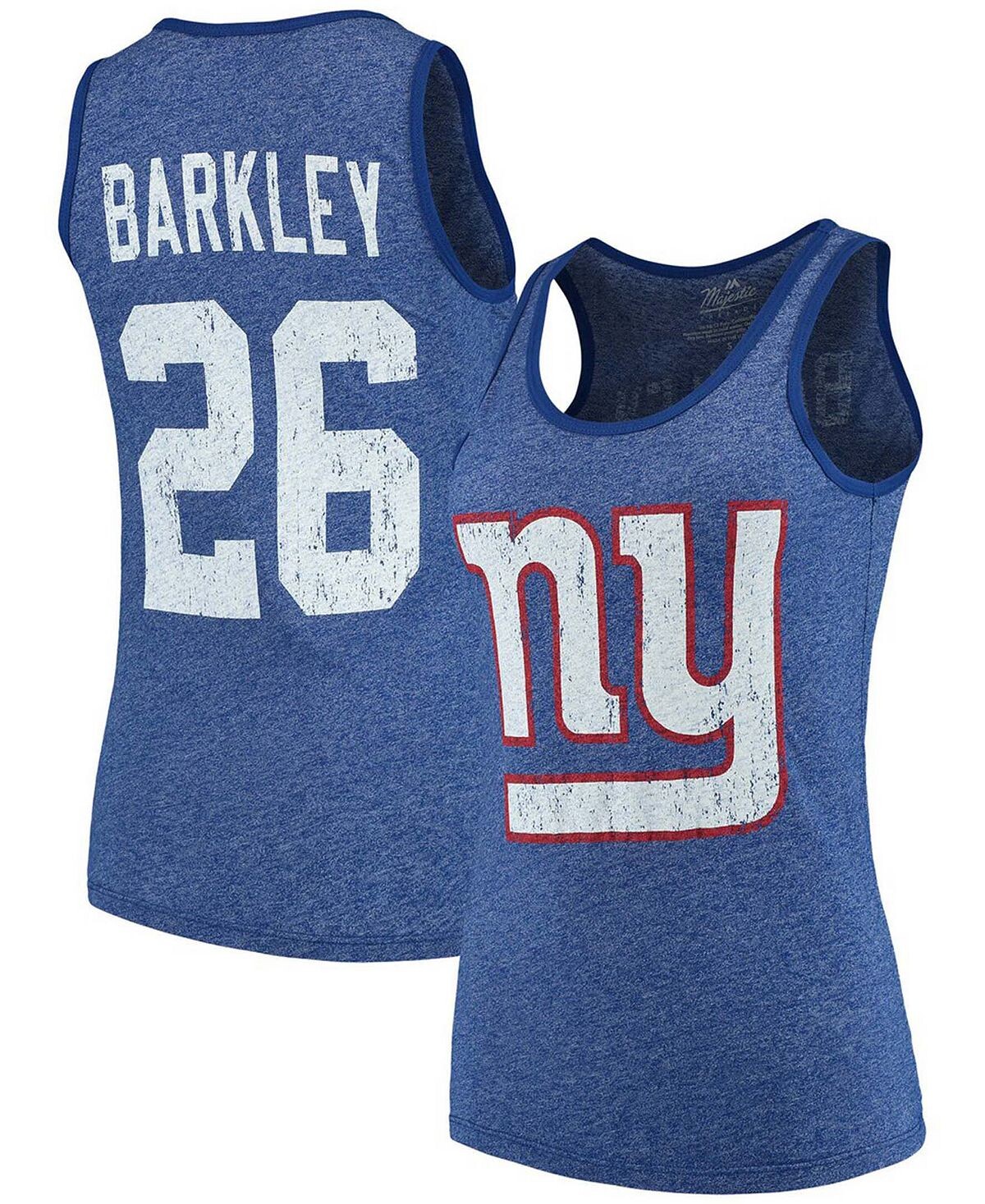 

Женская майка Tri-Blend с принтом цвета Royal New York Giants Name Number Fanatics, синий