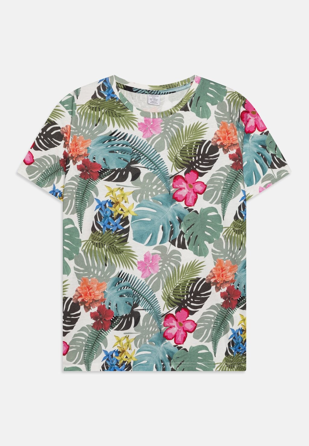 

Футболка с принтом Regular Flowers Lindex, цвет light dusty white