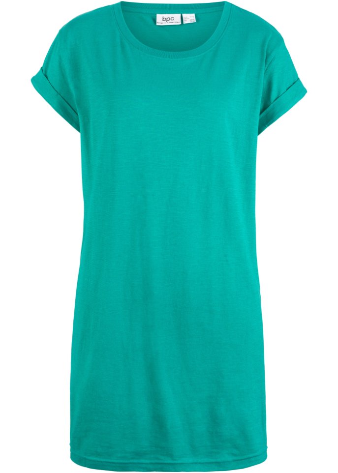 Свободная длинная рубашка с короткими рукавами Bpc Bonprix Collection, зеленый