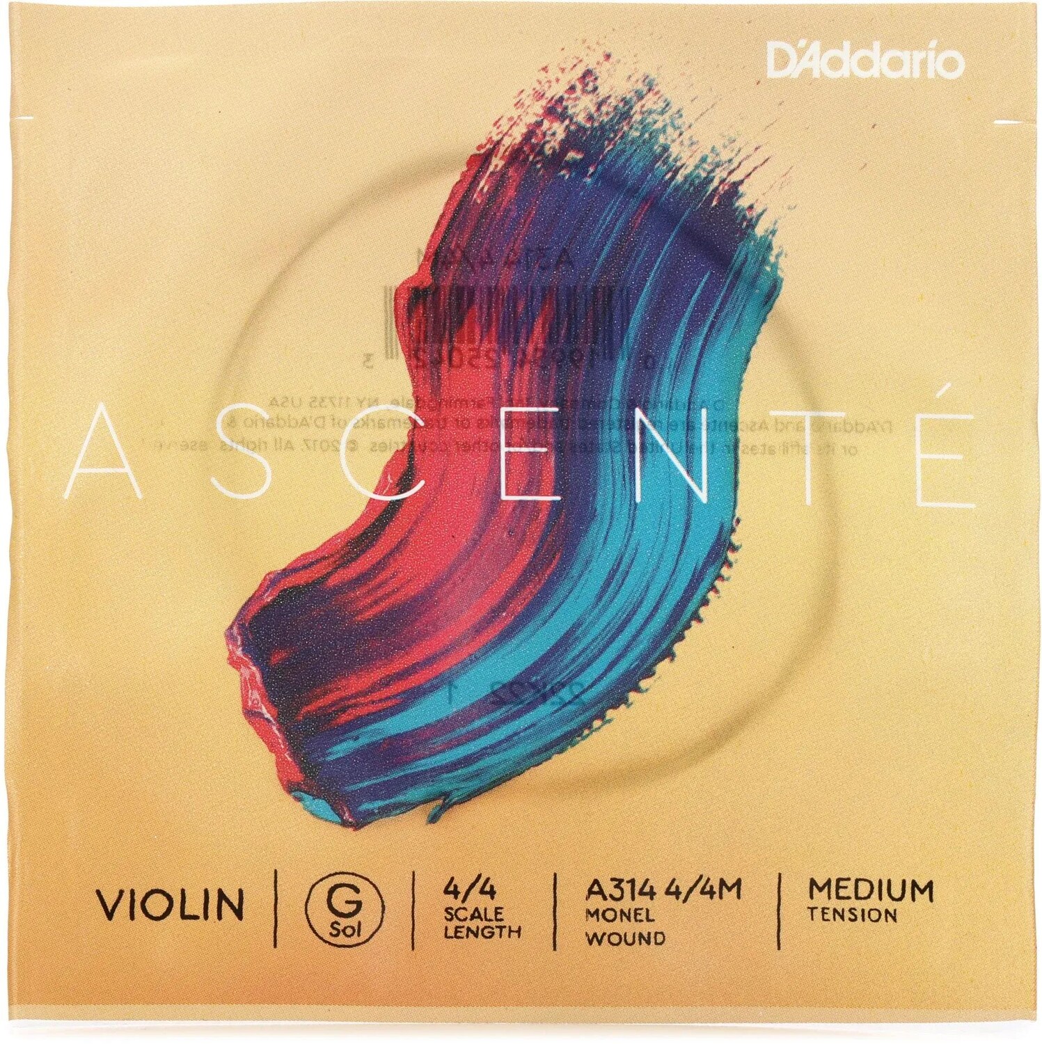 

Струна G для скрипки D'Addario A314 Ascente - размер 4/4, среднее натяжение
