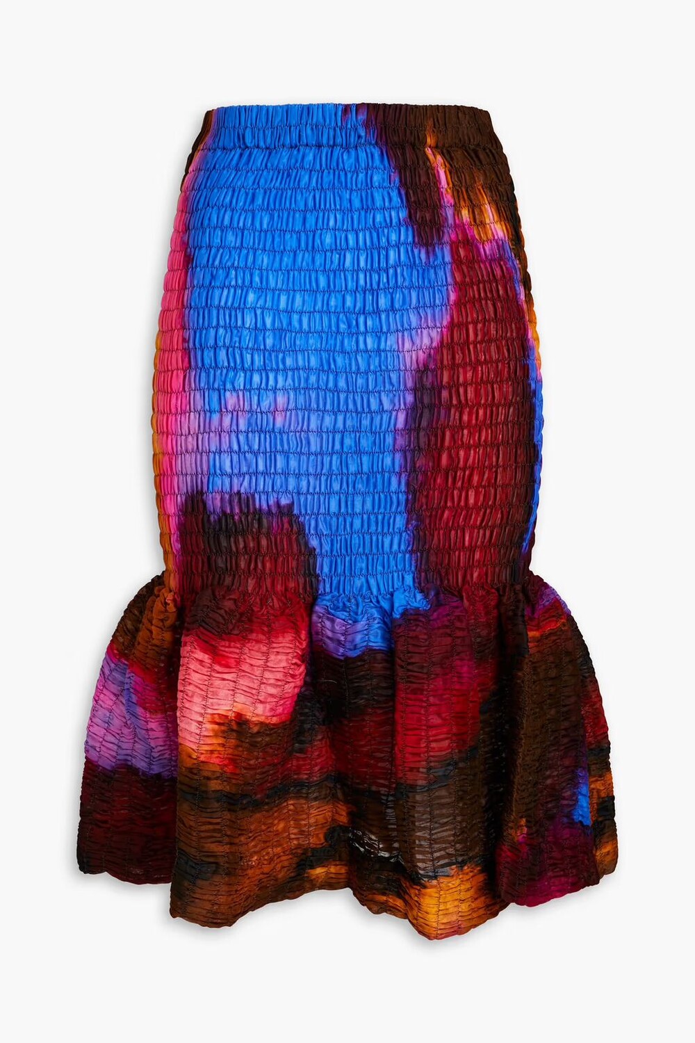 

Хлопковая юбка с присборенными краями Dries Van Noten, синий