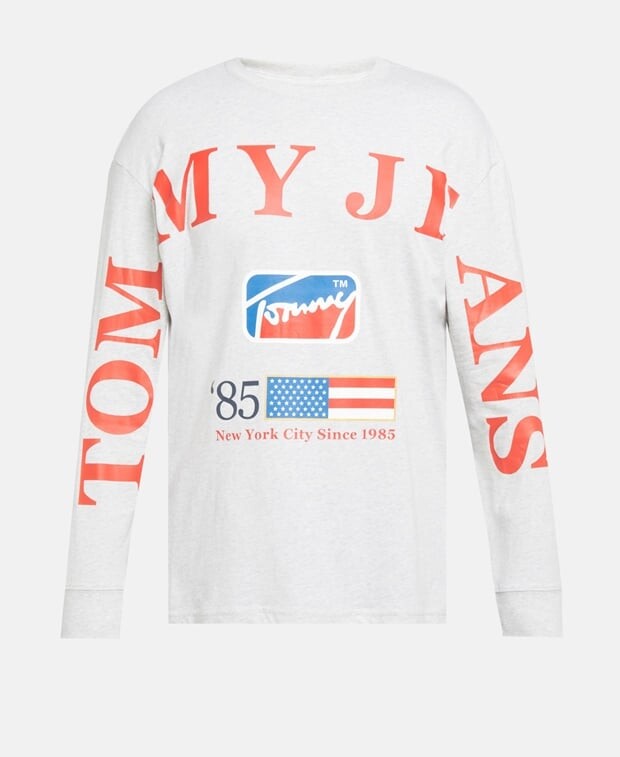 

Топ с длинными рукавами Tommy Jeans, светло-серый