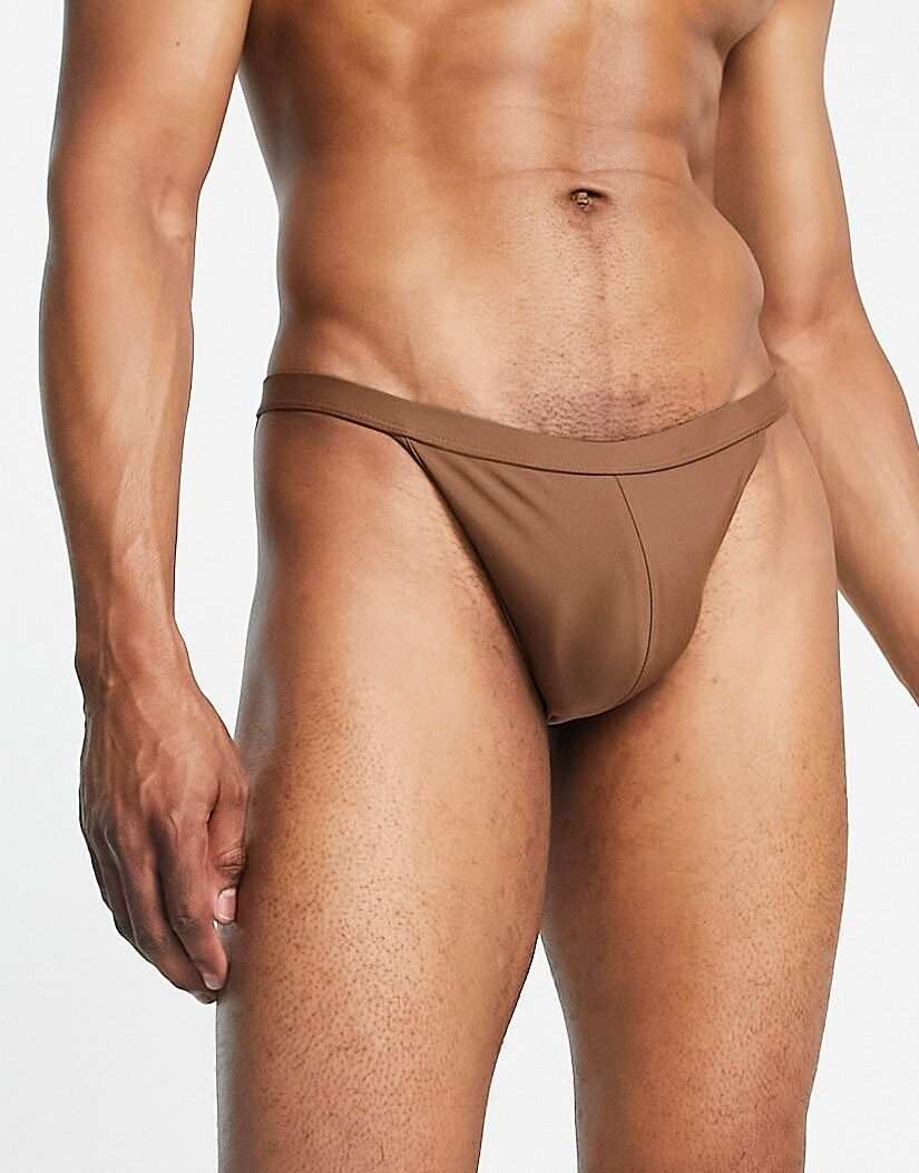 

Коричневые плавки с высокой талией ASOS DESIGN