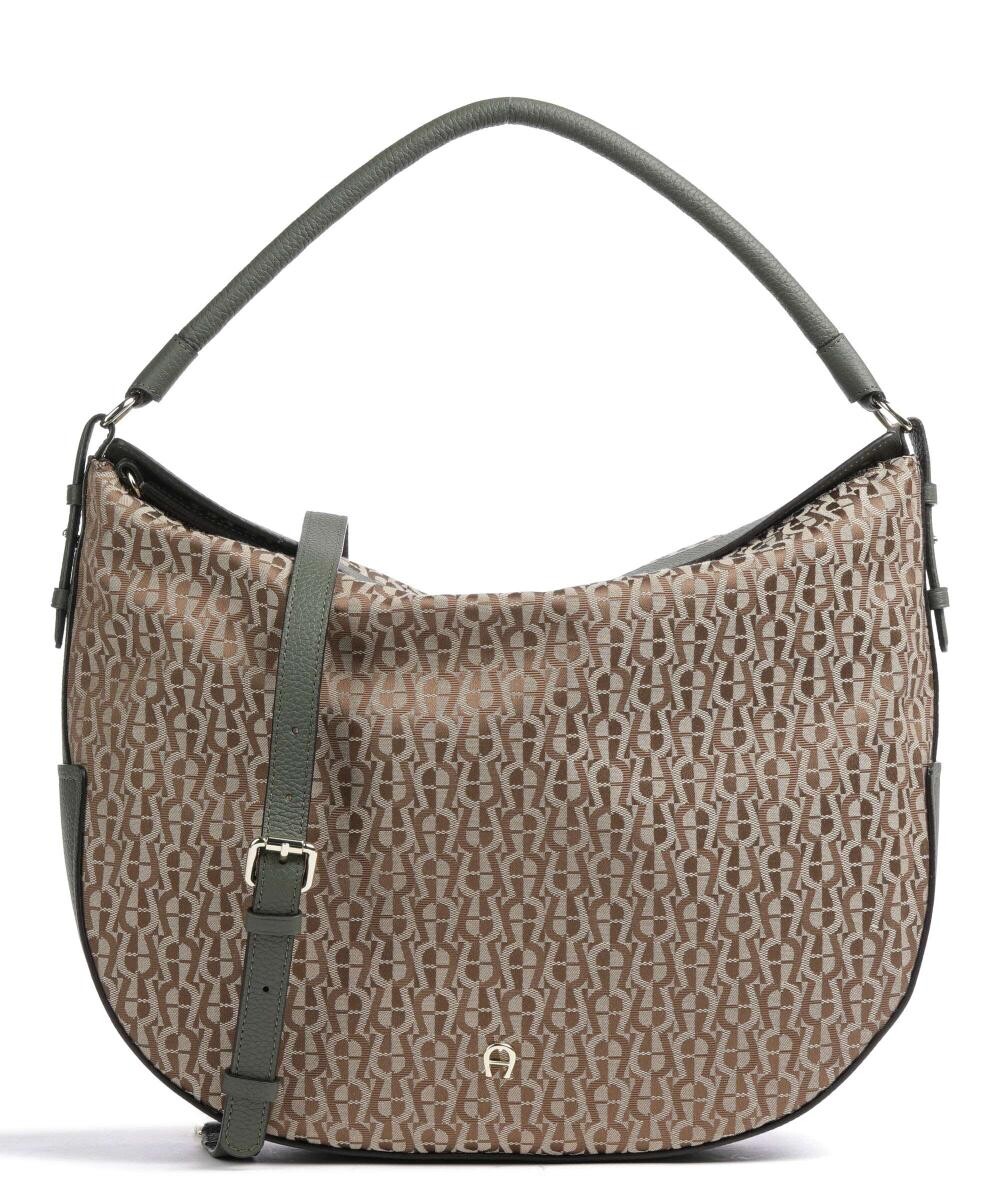 

Сумка-ведро Estate из текстиля, зернистая яловая кожа Aigner, зеленый