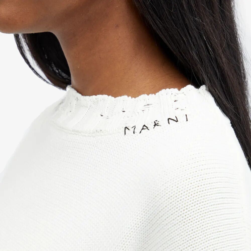 

Marni Трикотаж круглой вязки из хлопка с растрепанными краями, белый