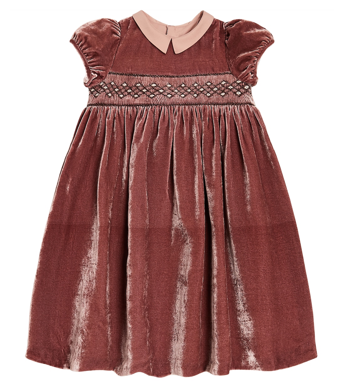 Бархатное платье с цветочной вышивкой Bonpoint, коричневый платье eleni viare бархатное с вышивкой 50 размер новое