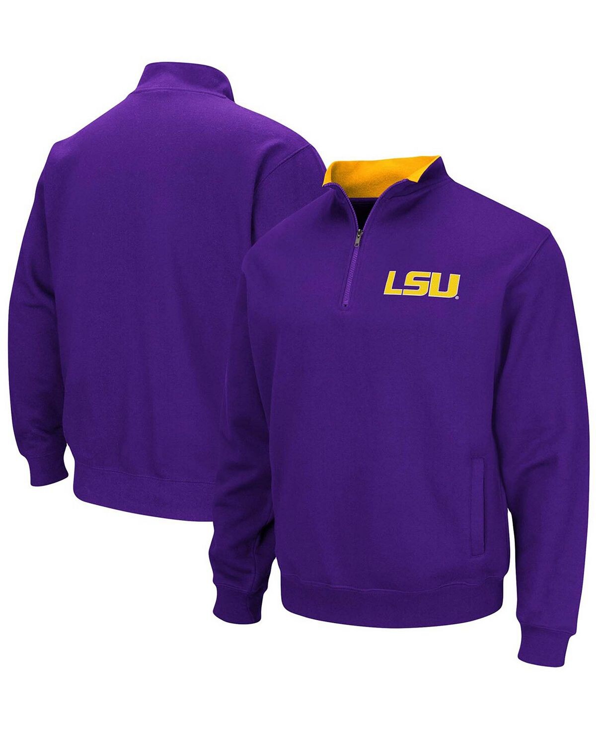 

Мужской фиолетовый пуловер с молнией до четверти и логотипом LSU Tigers Tortugas Colosseum