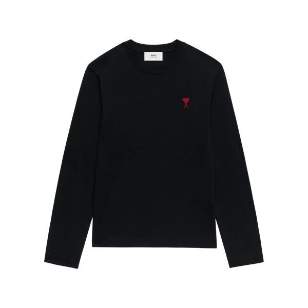 

Футболка longsleeve mit rotem ami de coeur logo black black Ami Paris, черный