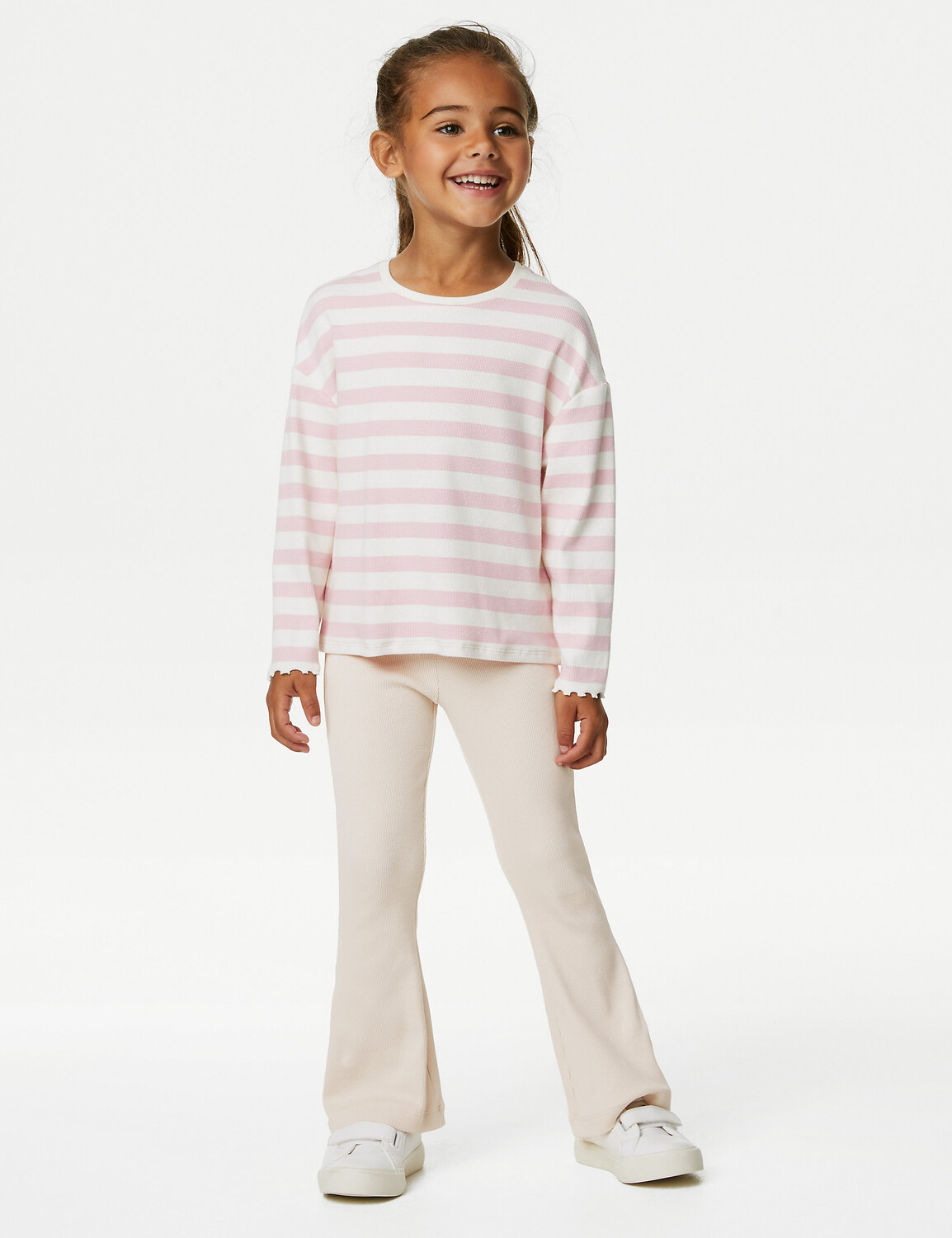 

Расклешенные леггинсы в рубчик из хлопка (2–8 лет) Marks & Spencer