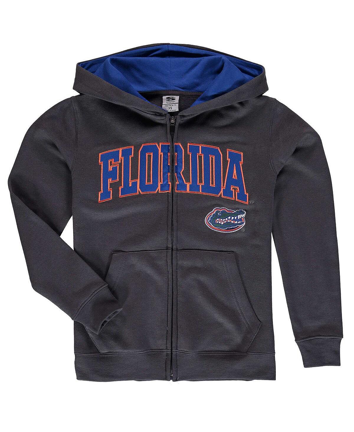 

Темно-серый худи с молнией во всю длину и аркой и логотипом Big Boys Florida Gators Stadium Athletic