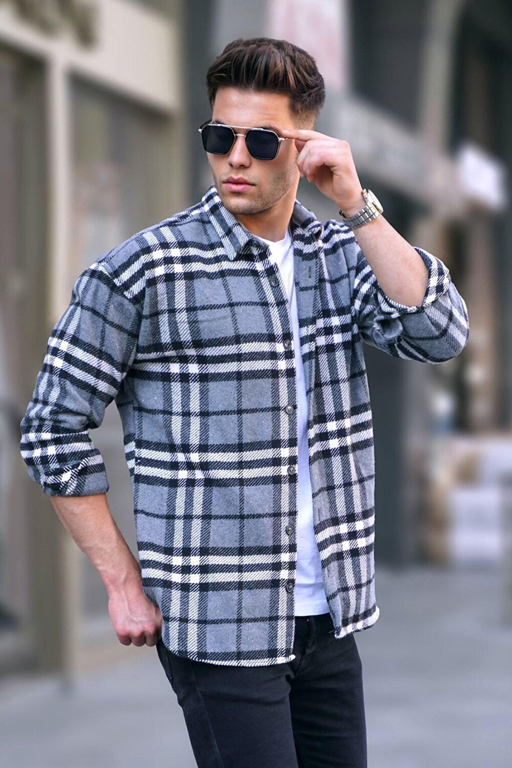 

Рубашка Lumberjack Regular Fit антрацитового цвета 5553 MADMEXT
