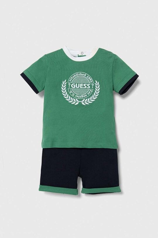 

Хлопковый костюм для новорожденных Guess, зеленый